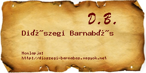 Diószegi Barnabás névjegykártya