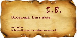 Diószegi Barnabás névjegykártya